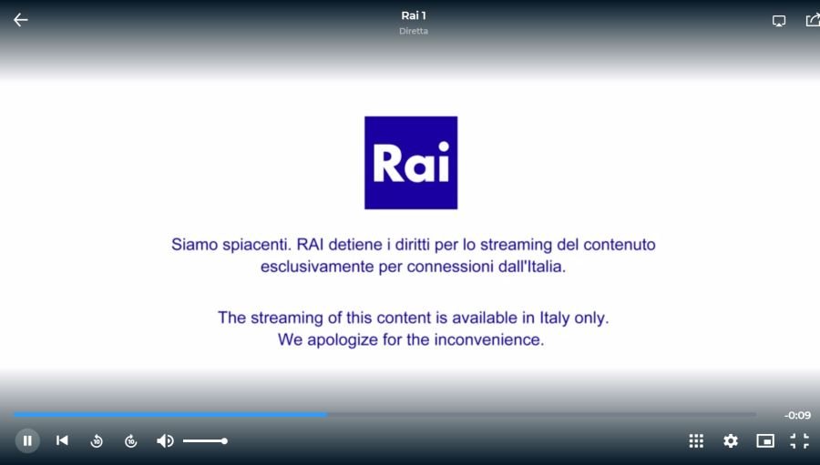 Rai 1 Streaming Estero